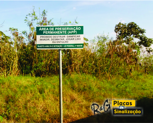 placa area de preservação ambiental