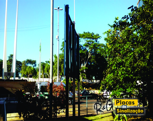 placa estrutura metalica obra governo