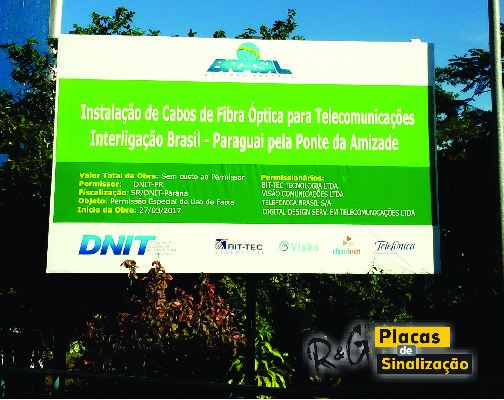 troca lona placa obra DNIT